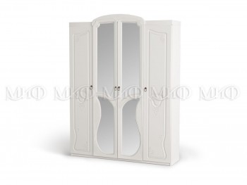 Шкаф 4-створчатый Мария (Белый глянец) в Кедровом - kedrovyi.mebel54.com | фото