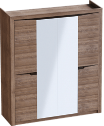 Шкаф четырехдверный Соренто с комплектом полок (3 шт)Дуб стирлинг/Кофе структурный матовый в Кедровом - kedrovyi.mebel54.com | фото