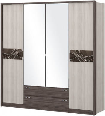 Шкаф четырехстворчатый с зеркалом Шк69.1 Николь в Кедровом - kedrovyi.mebel54.com | фото