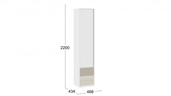 Шкаф для белья комбинированный «Сканди» Дуб Гарден/Белый/Глиняный серый в Кедровом - kedrovyi.mebel54.com | фото