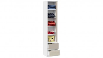 Шкаф для белья комбинированный «Сканди» Дуб Гарден/Белый/Глиняный серый в Кедровом - kedrovyi.mebel54.com | фото