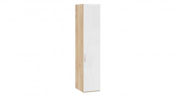 Шкаф для белья с 1 глухой дверью «Эмбер» Яблоня Беллуно/Белый глянец в Кедровом - kedrovyi.mebel54.com | фото