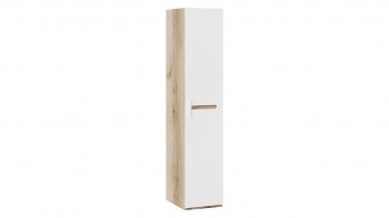 Шкаф для белья с 1-ой дверью «Фьюжн» Дуб Делано/Белый глянец в Кедровом - kedrovyi.mebel54.com | фото