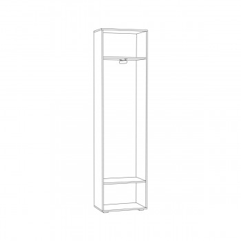 Шкаф для одежды 08.122 Лайн (Дуб серый CRAFT K 002 PW, белый глянец ПВХ) в Кедровом - kedrovyi.mebel54.com | фото