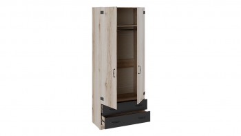 Шкаф для одежды комбинированный «Окланд» (Фон Черный/Дуб Делано) в Кедровом - kedrovyi.mebel54.com | фото
