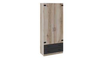 Шкаф для одежды комбинированный «Окланд» (Фон Черный/Дуб Делано) в Кедровом - kedrovyi.mebel54.com | фото