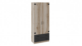 Шкаф для одежды комбинированный «Окланд» (Фон Черный/Дуб Делано) Распродажа в Кедровом - kedrovyi.mebel54.com | фото