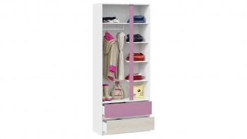 Шкаф для одежды комбинированный «Сканди» Дуб Гарден/Белый/Лиловый в Кедровом - kedrovyi.mebel54.com | фото