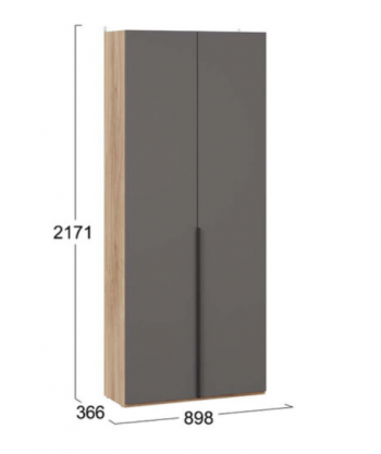 Шкаф для одежды с 2 глухими дверями «Порто» (366) в Кедровом - kedrovyi.mebel54.com | фото