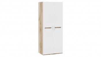 Шкаф для одежды с 2-мя дверями «Фьюжн» Дуб Делано/Белый глянец в Кедровом - kedrovyi.mebel54.com | фото