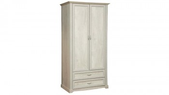 Шкаф для одежды "Сохо" (бетон пайн белый/2 ящика/зеркало) в Кедровом - kedrovyi.mebel54.com | фото