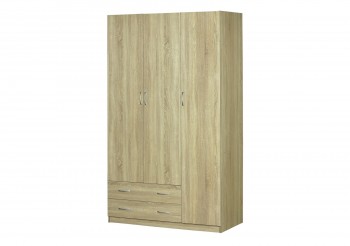 Шкаф для платья и белья 3-х дверный без зеркала Дуб Сонома в Кедровом - kedrovyi.mebel54.com | фото