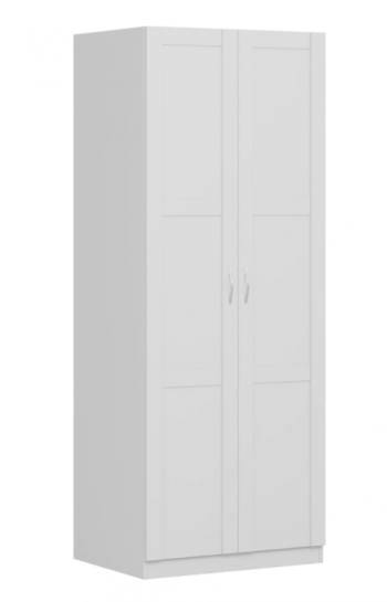 Шкаф двухдверный Пегас сборный белый в Кедровом - kedrovyi.mebel54.com | фото