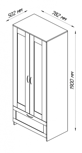 Шкаф двухдверный Сириус с 1 ящиком белый в Кедровом - kedrovyi.mebel54.com | фото