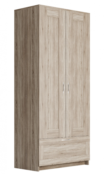 Шкаф двухдверный Сириус с 1 ящиком дуб сонома в Кедровом - kedrovyi.mebel54.com | фото