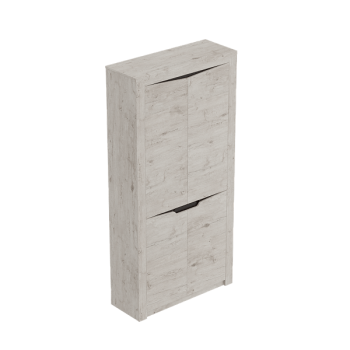 Шкаф двухдверный Соренто с комплектом полок (3 шт) Дуб бонифаций/Кофе структурный матовый в Кедровом - kedrovyi.mebel54.com | фото