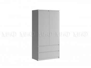 Шкаф двухстворчатый Челси комбинированный (Белый/Белый глянец) в Кедровом - kedrovyi.mebel54.com | фото