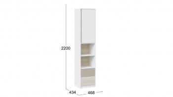 Шкаф комбинированный «Сканди» Дуб Гарден/Белый/Глиняный серый в Кедровом - kedrovyi.mebel54.com | фото