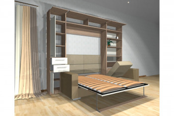Шкаф-кровать с диваном Каролина в Кедровом - kedrovyi.mebel54.com | фото