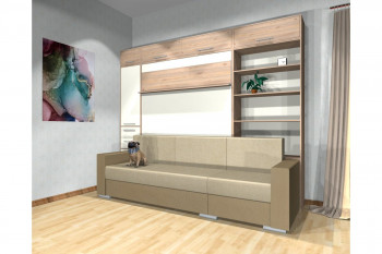 Шкаф-кровать с диваном Каролина в Кедровом - kedrovyi.mebel54.com | фото