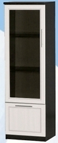 Шкаф нижний с ящиком и стеклодверью ДЛЯ ГОСТИНОЙ ШНЯС-450 Венге/Дуб выбеленный в Кедровом - kedrovyi.mebel54.com | фото