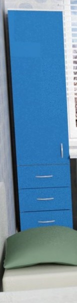 Шкаф-пенал №1 (полуоткрытый) Винтерберг/Голубой в Кедровом - kedrovyi.mebel54.com | фото