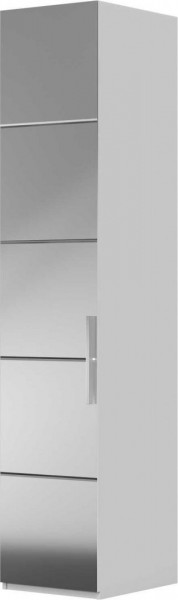 Шкаф ШР-1 зеркало, левый, Вива (Белый/Белый глянец/Платина) в Кедровом - kedrovyi.mebel54.com | фото