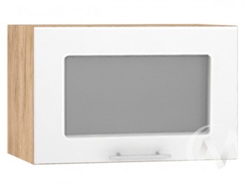 Шкаф со стеклом Валерия-М ШВГС-500 (Белый глянец/Дуб Крафт Золотой/верхний/горизонтальный) в Кедровом - kedrovyi.mebel54.com | фото