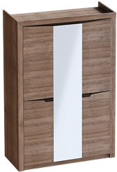 Шкаф трехдверный Соренто Дуб стирлинг/Кофе структурный матовый в Кедровом - kedrovyi.mebel54.com | фото