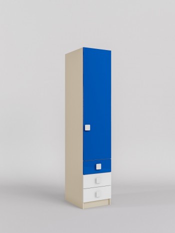Шкаф угловой (секция с ящиками) Скай люкс (Синий/Белый/корпус Клен) в Кедровом - kedrovyi.mebel54.com | фото