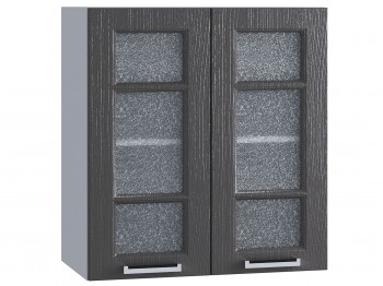 Шкаф верхний со стеклом 600, ШВС 600 (Клен серый/корпус белый) в Кедровом - kedrovyi.mebel54.com | фото