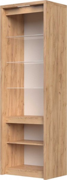 Шкаф витрина 1-дв,ЛЕВЫЙ Сицилия (Золотой/Белый Матовый) в Кедровом - kedrovyi.mebel54.com | фото
