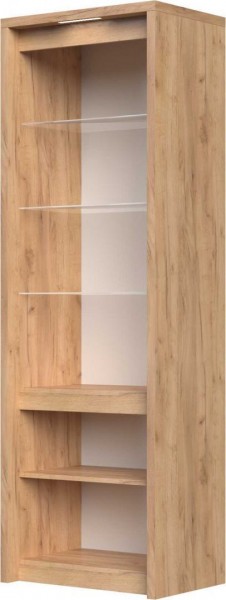 Шкаф витрина 1-дв,ПРАВЫЙ Сицилия (Золотой/Белый Матовый) в Кедровом - kedrovyi.mebel54.com | фото