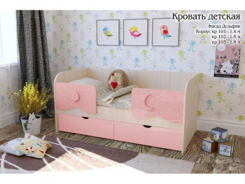 Соня Кровать детская 2 ящика 1.6 Розовый глянец в Кедровом - kedrovyi.mebel54.com | фото