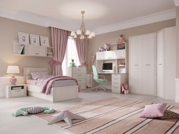 Спальный гарнитур для детской Элана Бодега белая в Кедровом - kedrovyi.mebel54.com | фото