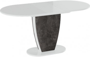 Стол обеденный «Монреаль» Тип 1 (Белый глянец/Моод темный) в Кедровом - kedrovyi.mebel54.com | фото