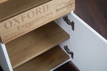 Стол с ящиками «Оксфорд» (Ривьера/Белый с рисунком) в Кедровом - kedrovyi.mebel54.com | фото