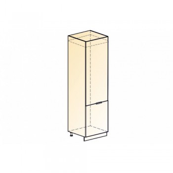 Стоун Шкаф-пенал L600 под холодильник (2 дв. гл.) (белый/изумруд софттач) в Кедровом - kedrovyi.mebel54.com | фото