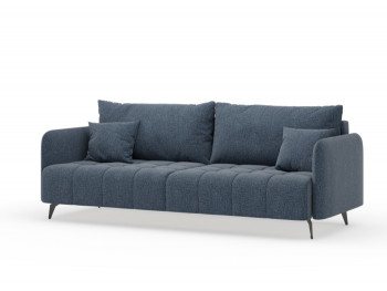 Валериан диван трёхместный прямой Синий, ткань RICO FLEX 101 в Кедровом - kedrovyi.mebel54.com | фото