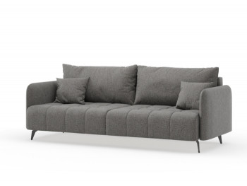 Валериан диван трёхместный прямой Стальной, ткань RICO FLEX 9292 в Кедровом - kedrovyi.mebel54.com | фото