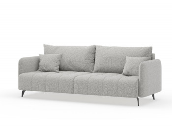 Валериан диван трёхместный прямой Светло-серый, ткань RICO FLEX 108 в Кедровом - kedrovyi.mebel54.com | фото