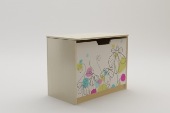 Ящик для игрушек Флёр (Белый/корпус Клен) в Кедровом - kedrovyi.mebel54.com | фото