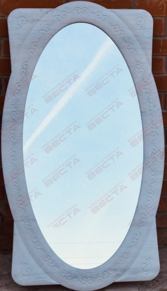 Зеркало Овальное МДФ Белый в Кедровом - kedrovyi.mebel54.com | фото