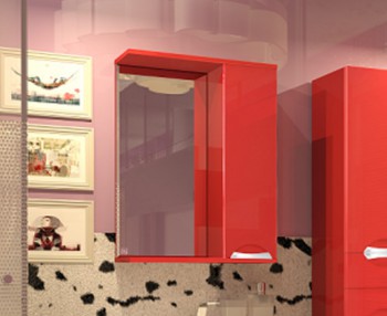 Зеркало-шкаф Камелия 65 (красный) в Кедровом - kedrovyi.mebel54.com | фото